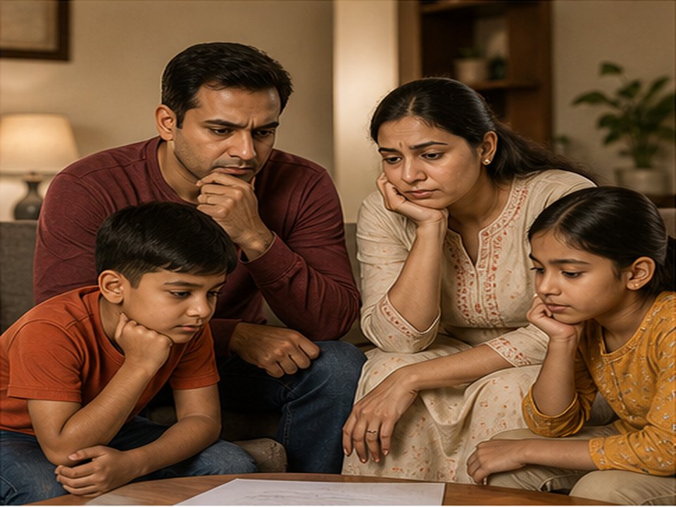 Indian family worried about problems at home